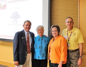 Rose Mary Fry with sponsors of the Hill Country Board Training Series (l-r): Paul Urban, Community Foundation of Texas Hill Country, Penny Reeh, Fredericksburg Chamber of Commerce, and Bob Hickerson, Hill Country University Center.